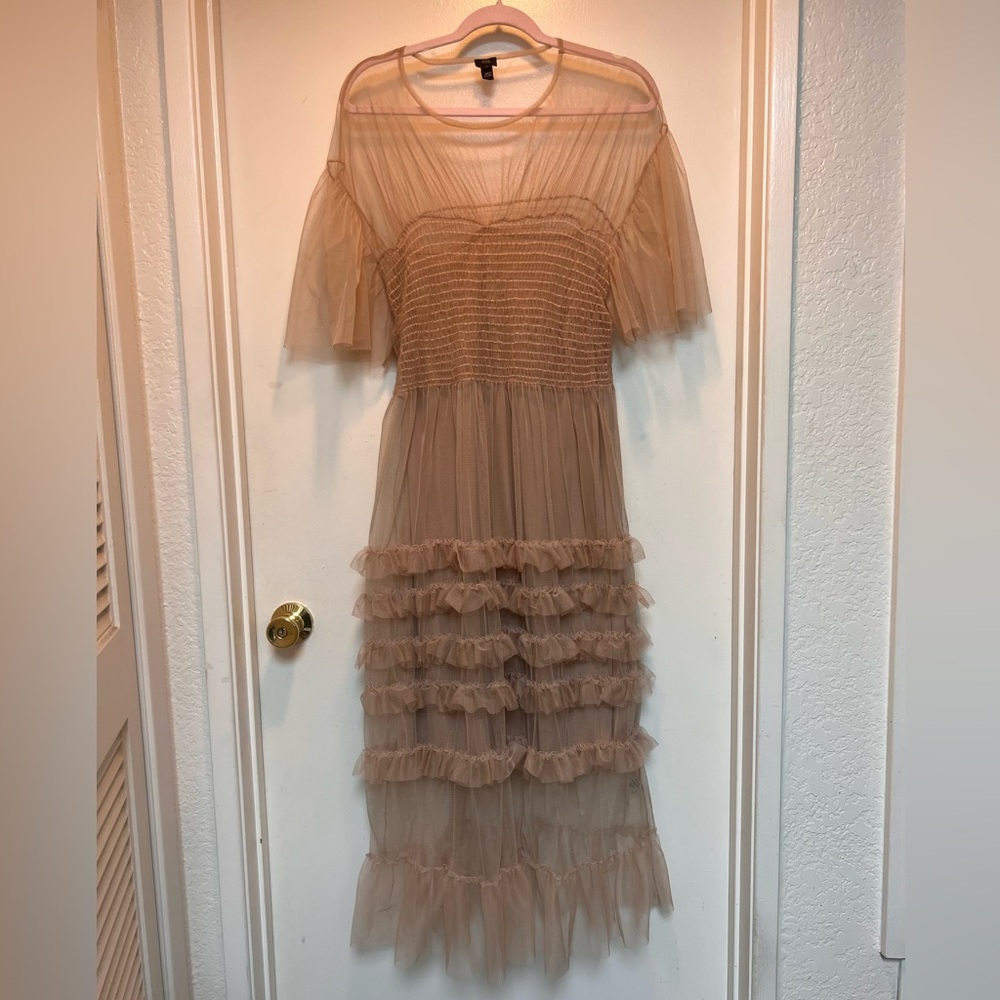 River Island ruffle dress midi